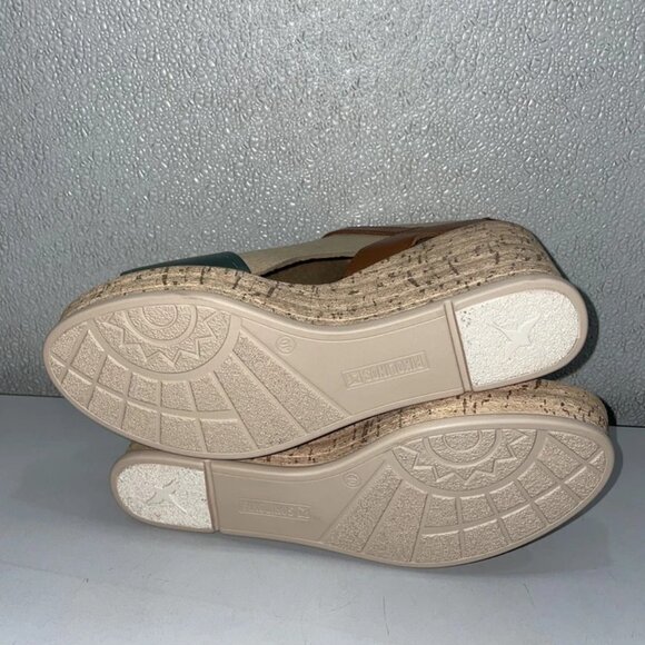 NEW PIKOLINOS Women’s Miranda W2F Leather Wedge Sandals – Brown/Green Size 9-9.5 - Picture 7 of 7